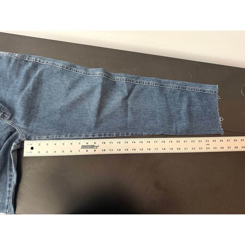 Vintage Lee Original Jeans Blue Denim Straight Leg Y2K 90s Raw Hem 28 Women - Picture 13 of 16